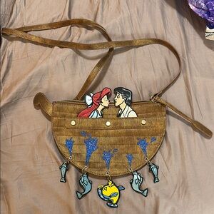 Disney Brown Crossbody Bag with Ariel and Eric Design